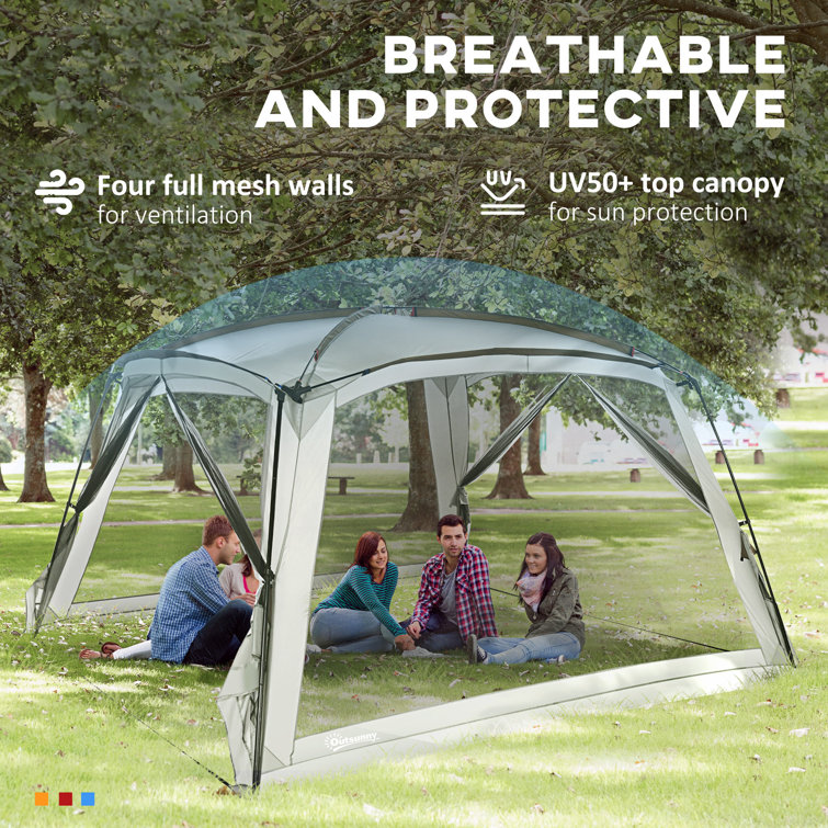 Screened camping outlet canopy